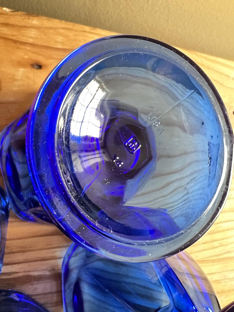 Vintage Anchor Hocking Cobalt Blue Glass Original Compote Parfait ...