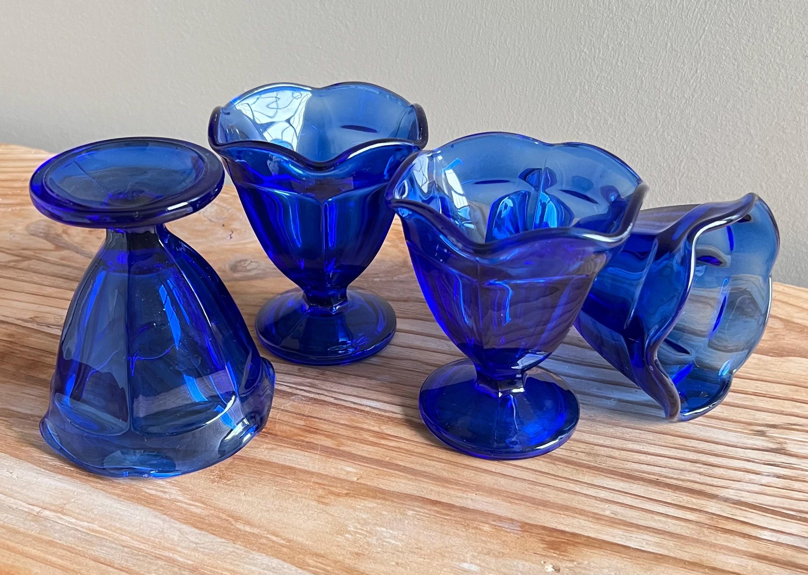 Vintage Anchor Hocking Cobalt Blue Glass Original Compote Parfait ...