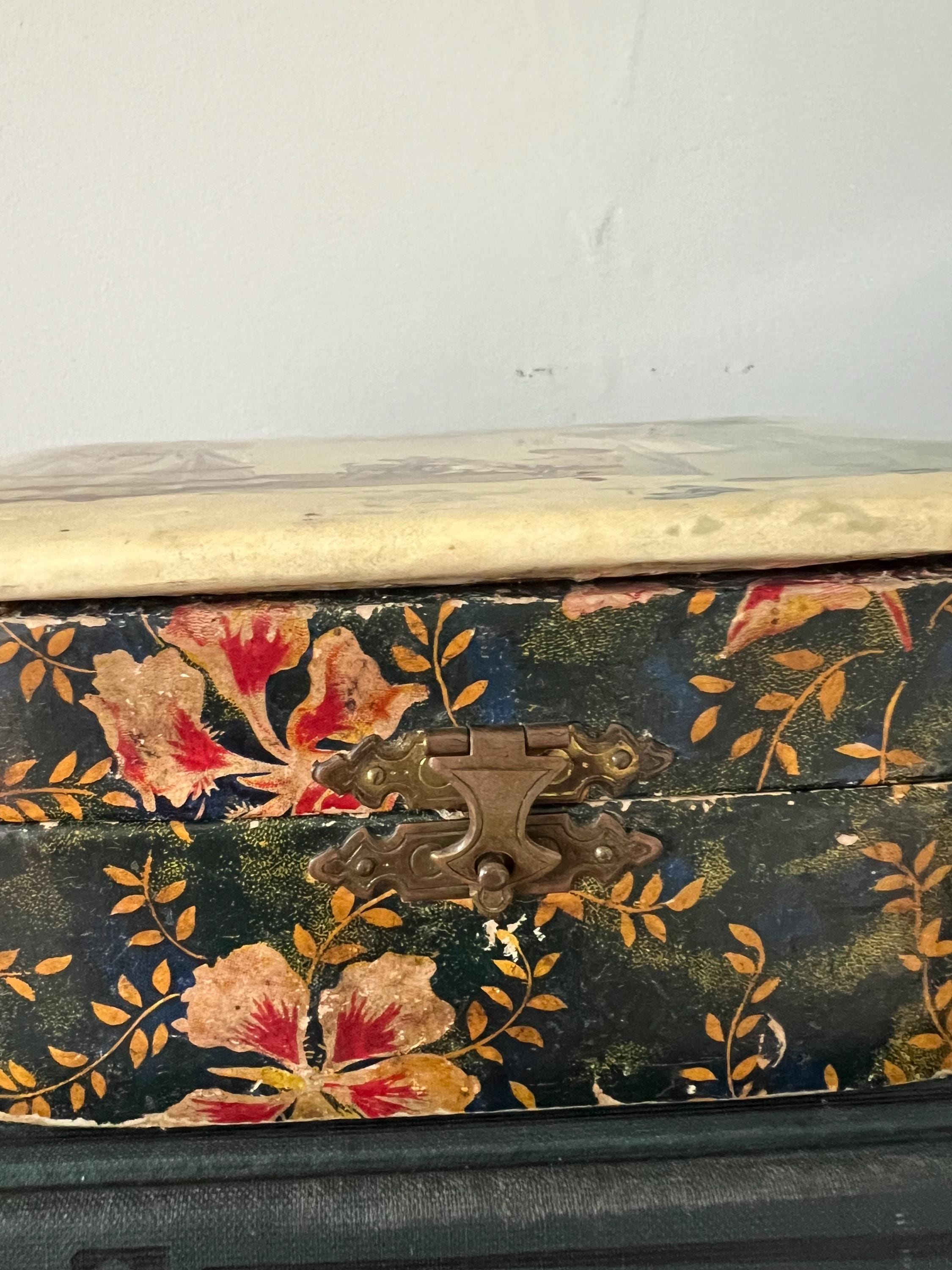 Antique Victorian Celluloid Box Fabric Lined Jewelry Storage Trinket ...