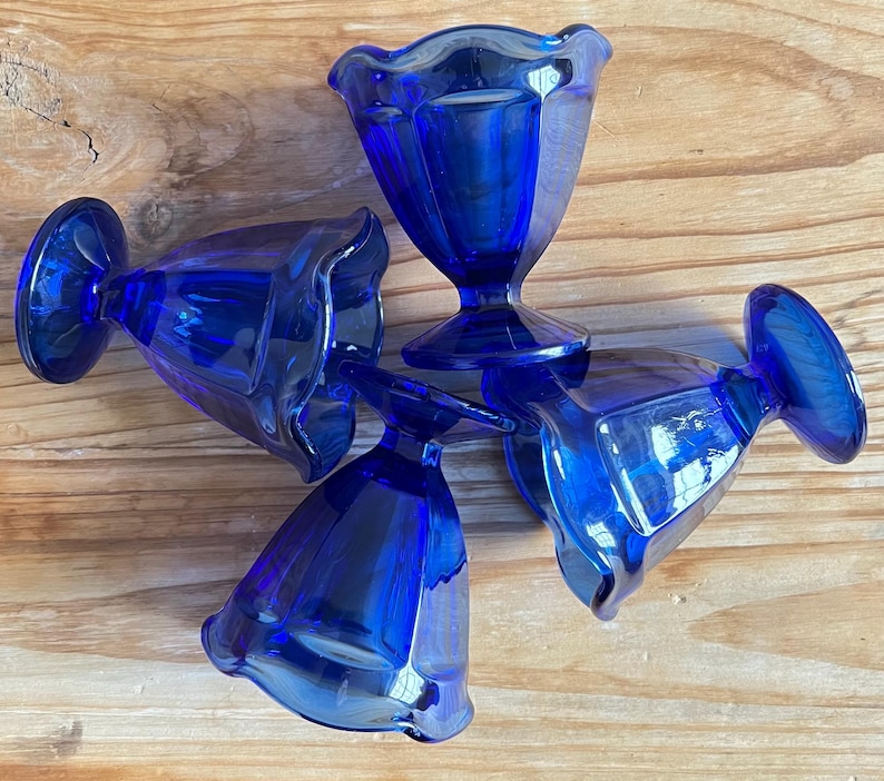 Vintage Anchor Hocking Cobalt Blue Glass Original Compote Parfait ...