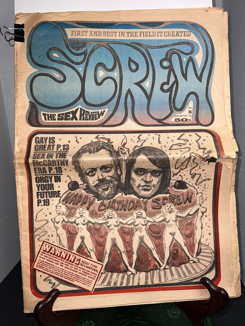 Vintage Screw Magazine Adult Retro Smut 1969 Risqué Hippie Etsy