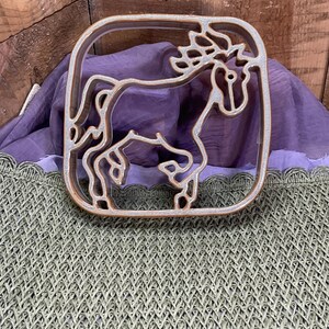 Bay Pottery Reindeer Trivet, Brown Glazed Stoneware, Virginia Pottery, Vintage Christmas Kitchen Decor, 7 Inch Square