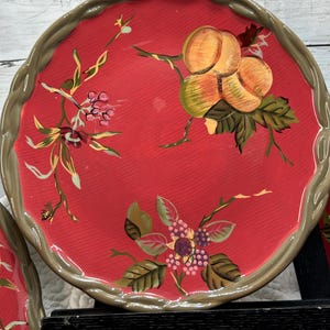 Tracy Porter Octavia Hill Dinner Plates - Set of 4 Vibrant Fruit Floral Cottagecore