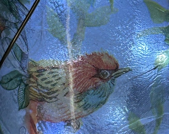 Colorful Birds and Flowers Soft Lighting Mason Jar Solar Fairy Light Lantern Pint size