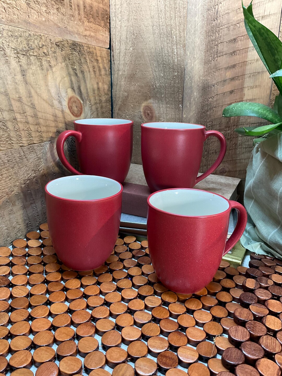 Colorwave Raspberry Mug Set of 4 Noritake Colorwave Raspberry Red Mugs White Interior Modern ...