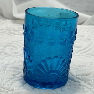 Antique Westmoreland EAPG Blue Shell and Jewel Tumbler – 3.75″