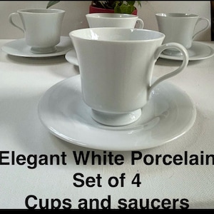 Vintage Yong Shen Porcelain Tea Cup and Saucer Set - White Fine China
