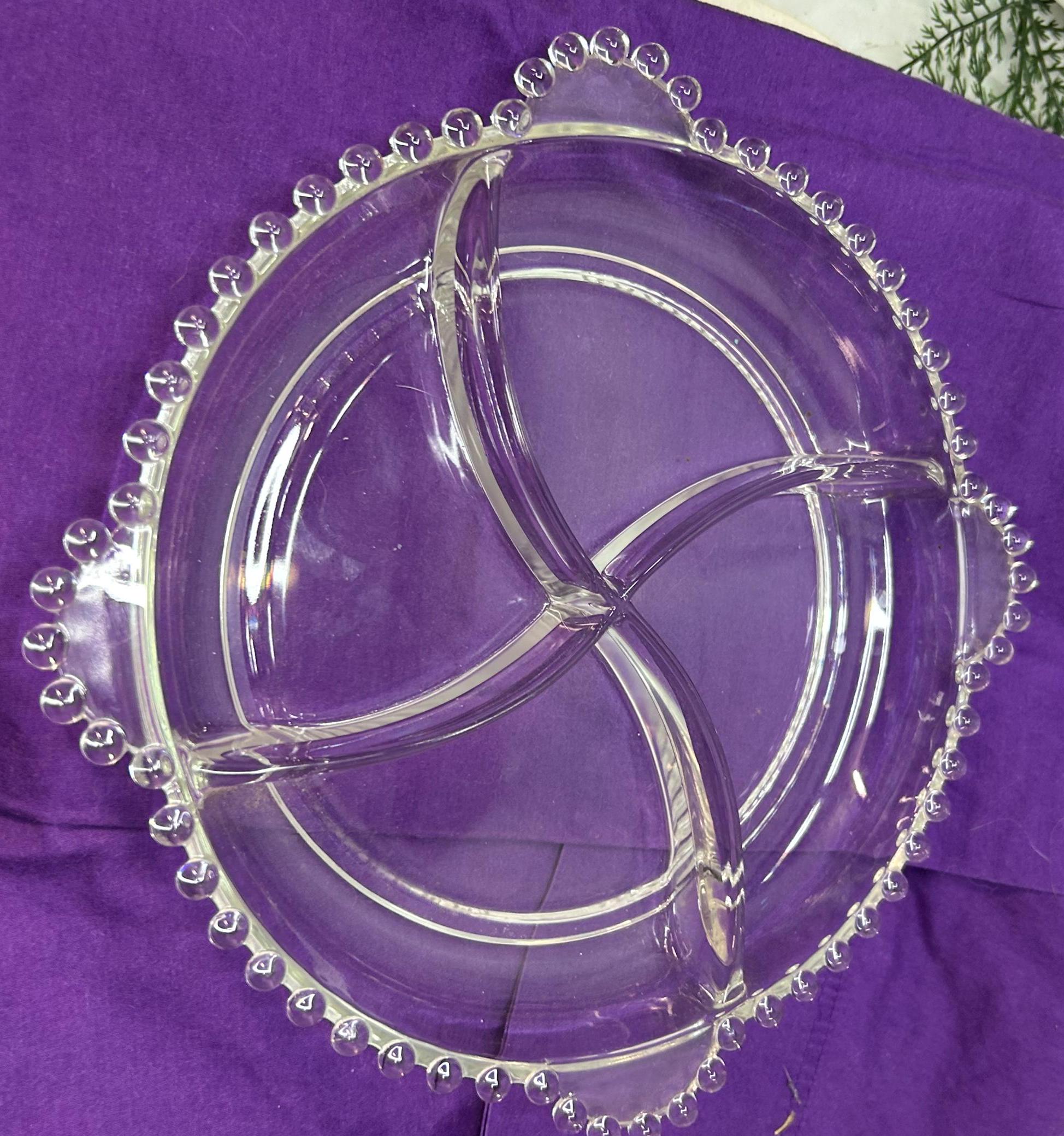 Imperial Glass Candlewick 4-part Round Relish Dish.gorgeous in ...