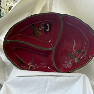 Tracy Porter Octavia Hill 3-Section Divided Tray – 15” Ceramic Veggie Platter