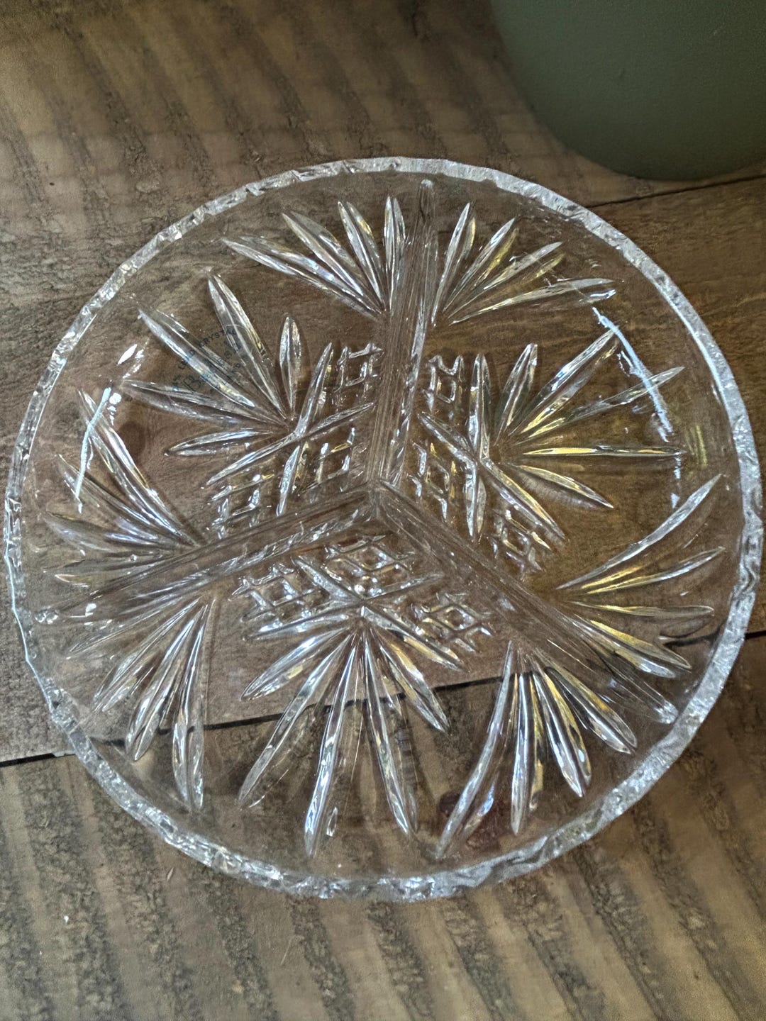 Badash Poland 3-part Crystal Divided Dish – Vintage Cut Crystal Serving ...