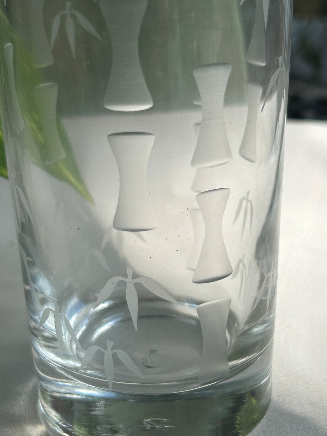 Hostess Glassware by Libbey Set of 8 Bamboo Etched Glasses 12.5 Oz Made in USA EXCELLENT Etsy