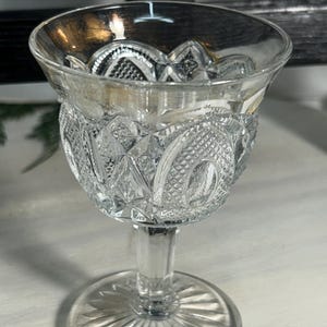 New Hampshire Clear by US Glass 1903 Wine Glass EAPG Early American Pressed Glass 4”
