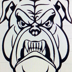 Bulldog Face Outline Fierce Mascot = SVG for Cricut Layered