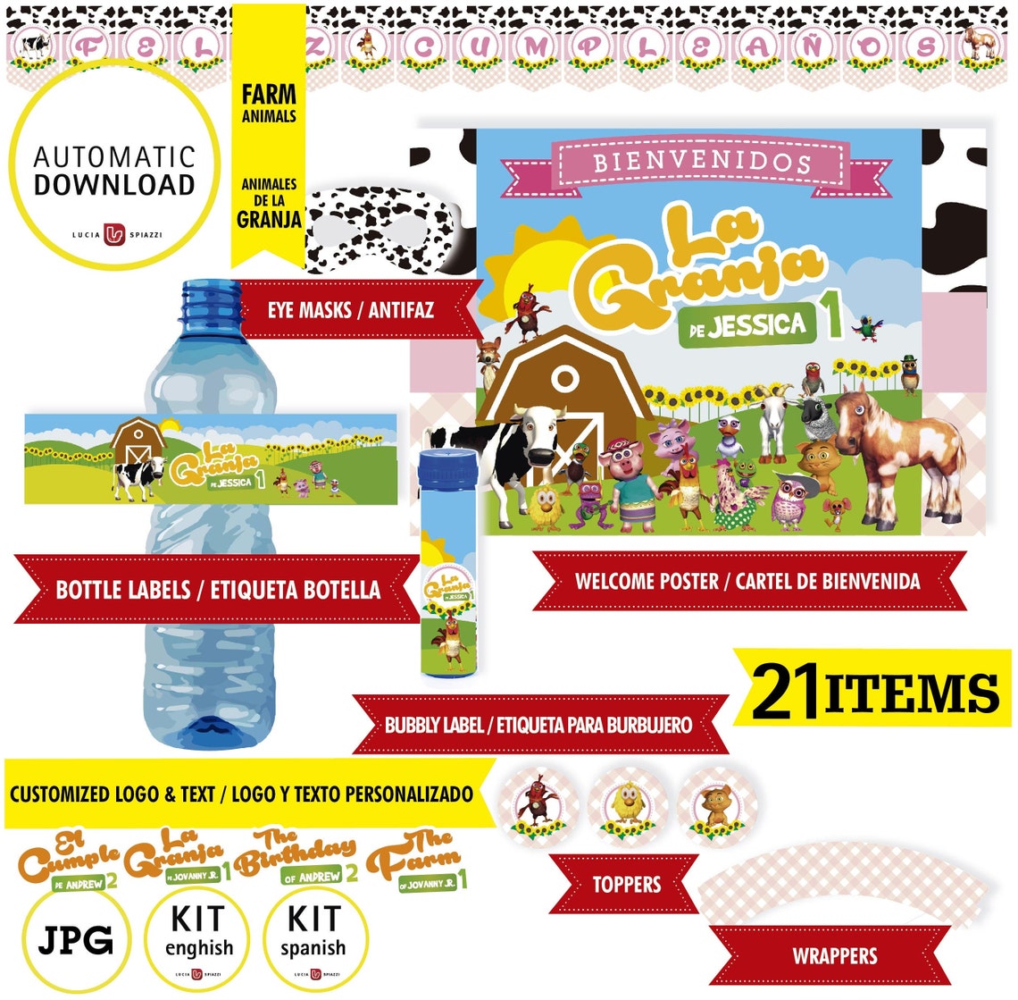 Zenon Farm Kit Printable Custom Texts Farm Kit for Girl | Etsy