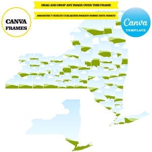 New York, frame elements of USA cities, drag and drop, add your own background, add your image, digital download
