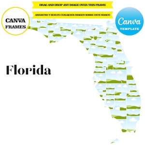 Kaarten Florida, elementframe, staat VS, slepen en neerzetten, voeg je eigen achtergrond toe, voeg je eigen afbeelding toe, digitale download, mockup, mockup