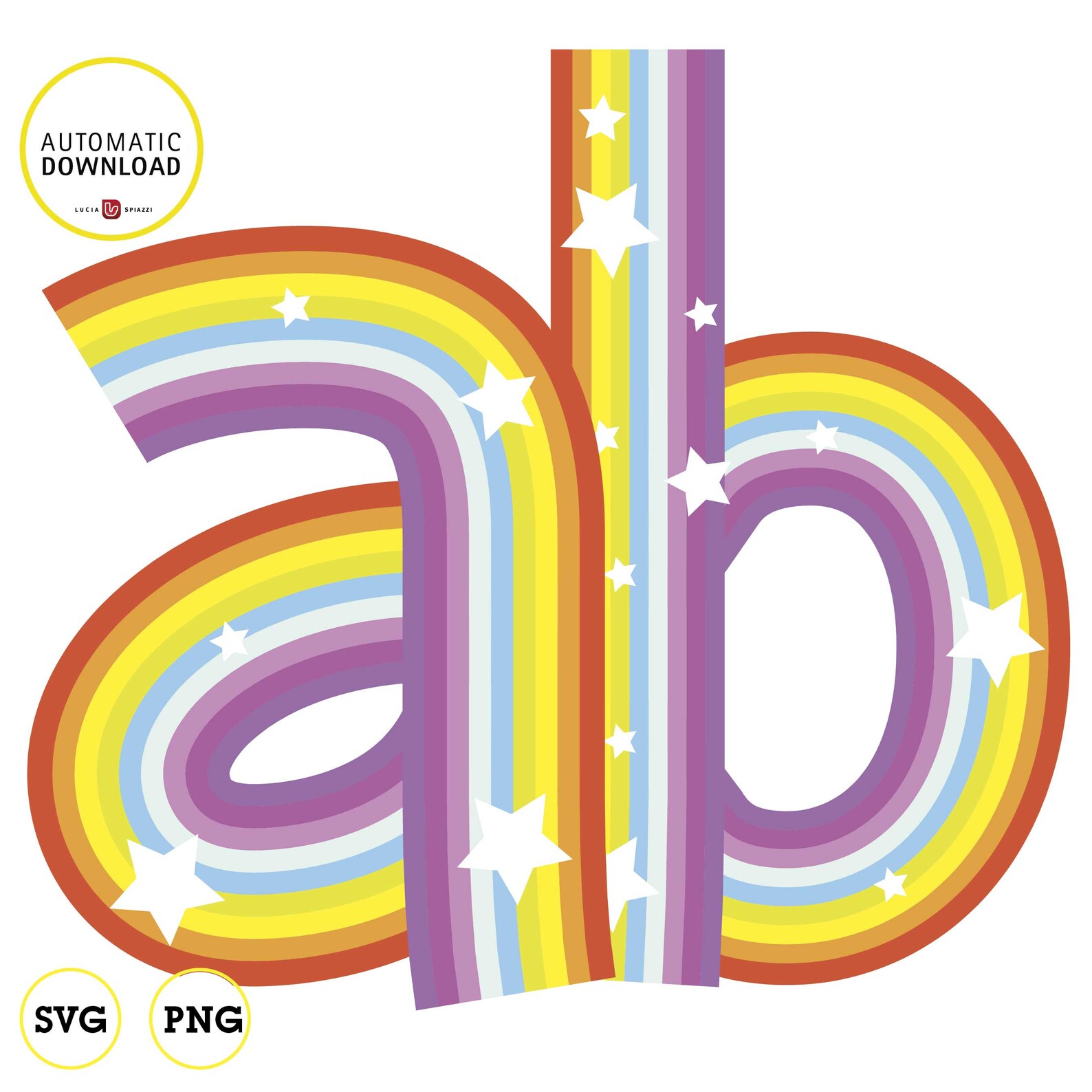 Rainbow Alphabet Letters and Numbers Rainbow PNG 300 Dpi | Etsy