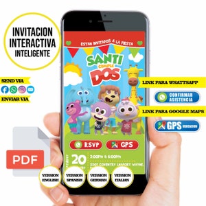 The songs of the zoo, smart invitation, interactive invitation, printable invitation, GPS link, whattsapp link, PDF format