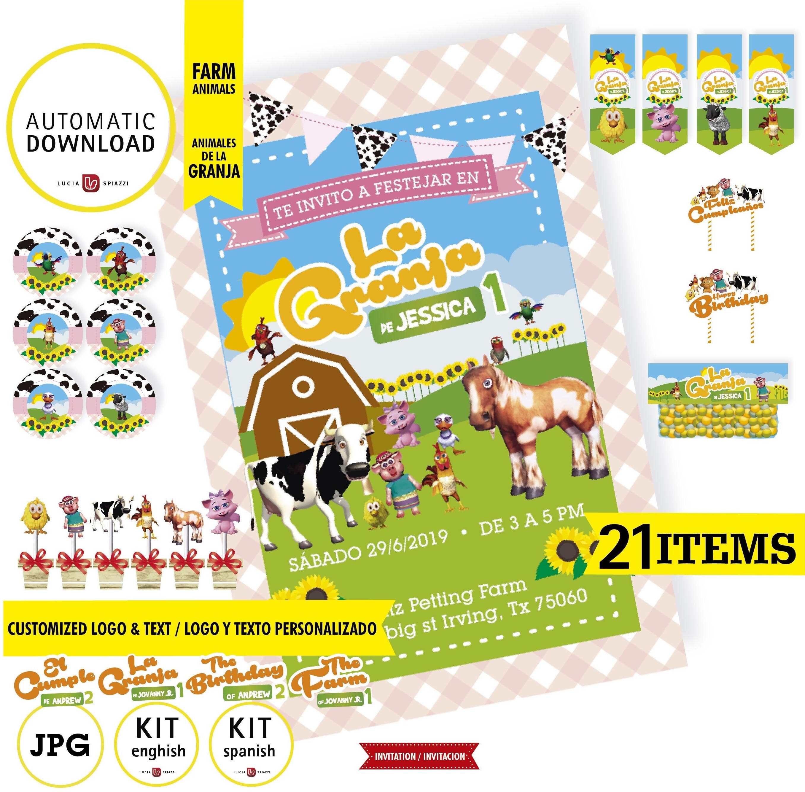 Zenon Farm Kit Printable Custom Texts Farm Kit for Girl | Etsy