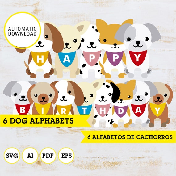 Download Puppi Dog Alphabet Clipart Puppies Kawaii Svg Ai Pdf Eps Etsy PSD Mockup Templates