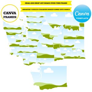 Washington, mapas, quadro de elementos, arrastar e soltar, adicionar seu próprio fundo, adicionar sua própria imagem, download digital, maquete, CANVA