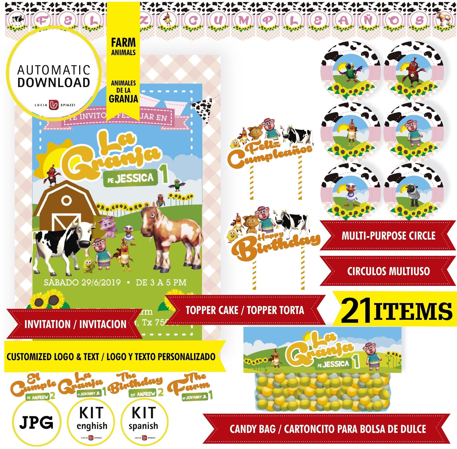 Zenon Farm Kit Printable Custom Texts Farm Kit for Girl - Etsy