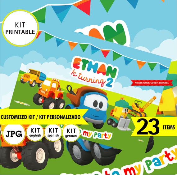Leo Le Camion Kit Imprimable Logo Personnalise Fete Etsy France