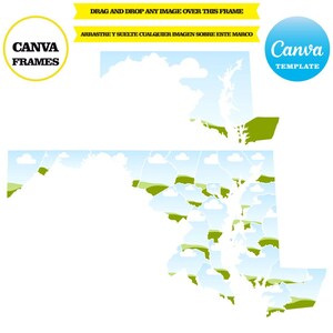 Maryland, Elementrahmen, ziehen und ablegen, eigenen Hintergrund hinzufügen, fügen Sie Ihr eigenes Bild hinzu, digitaler Download, Mockup, CANVA kostenlos