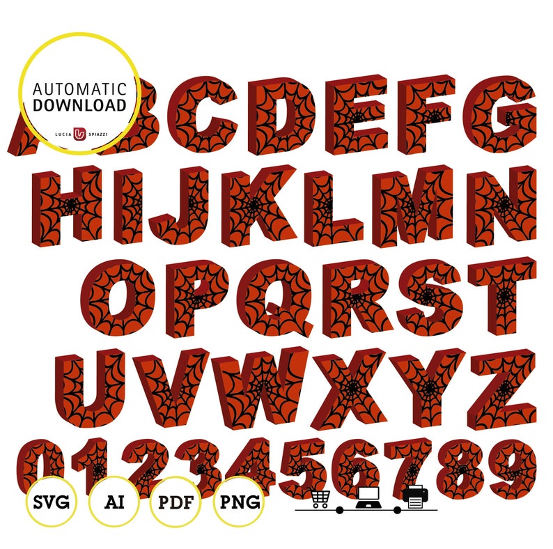 spider man alphabet clipart 3d pdf ai editable svg files etsy