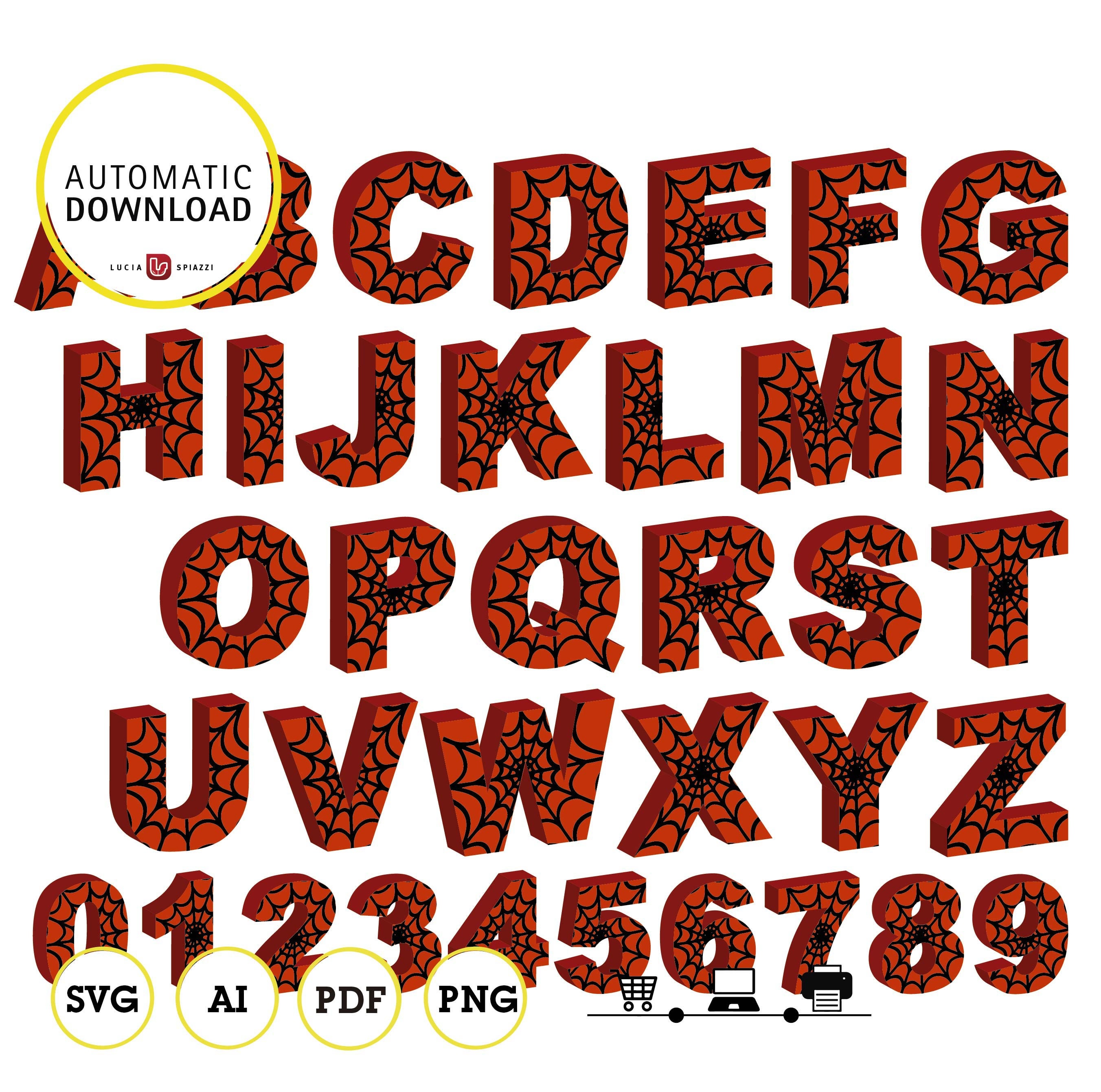Download Spider Man Alphabet Clipart 3d Pdf Ai Editable Svg Files Etsy