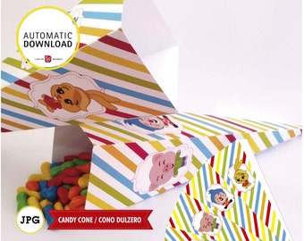 Plim plim, candy cone of the Plim plim clown, digital download, party birthday, JPG file