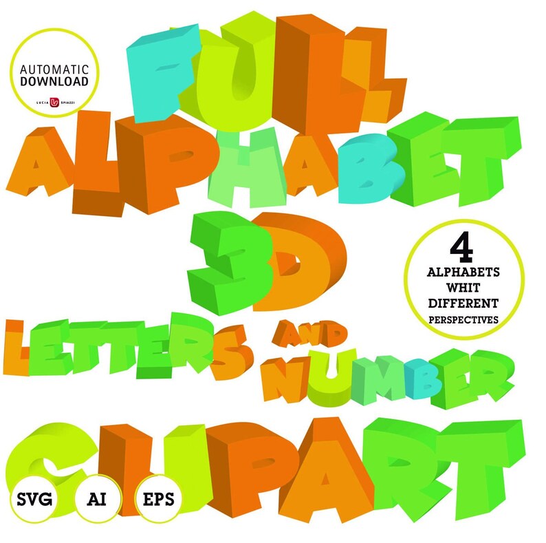 Download Paper Clipart 3d Transparent Background Alphabet 3d Svg Eps Vector Editable 4 Different Perspective Ai Immediate Download Paper Party Supplies