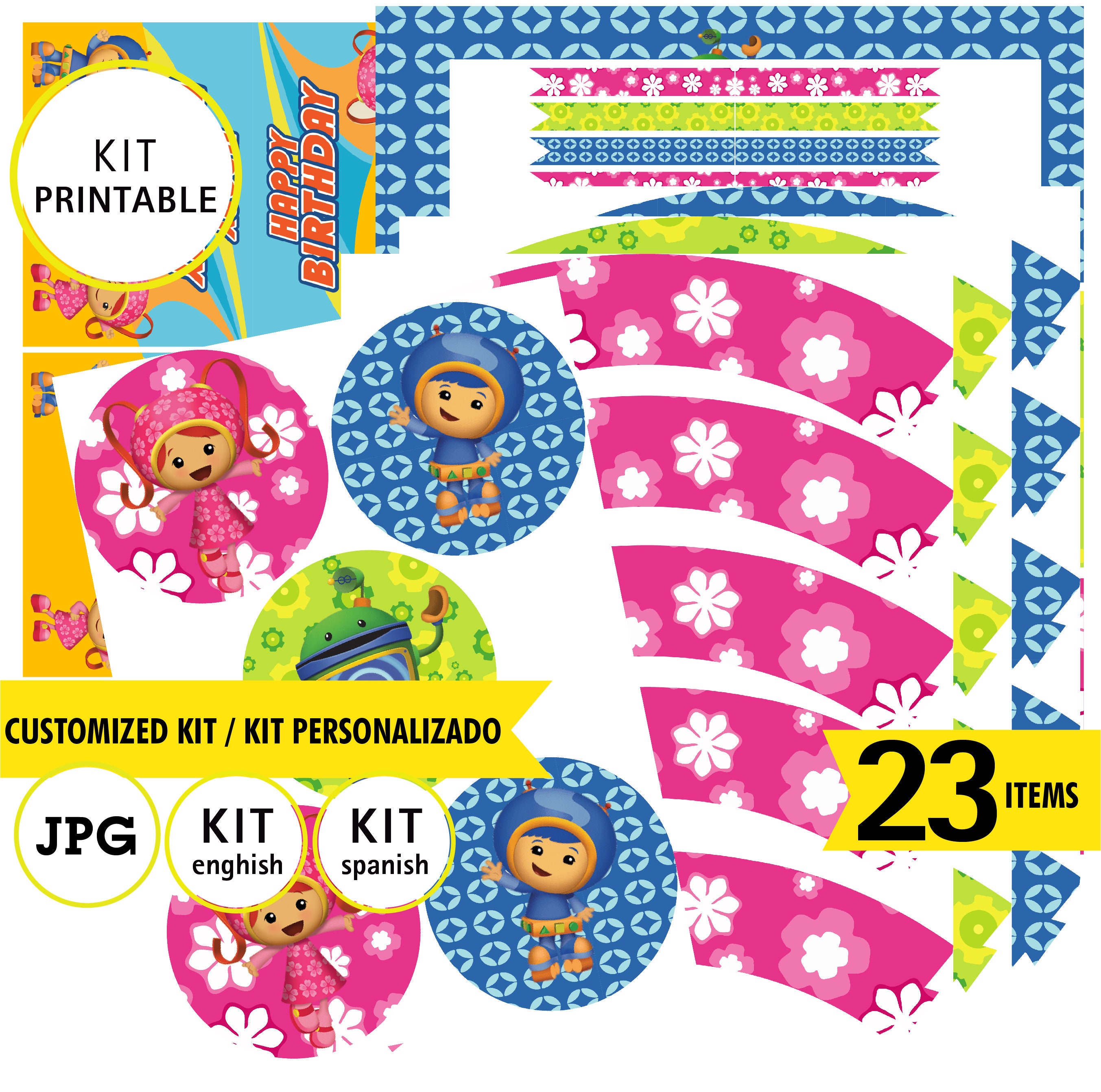 Team umizoomi kit printable custom logo birthday party | Etsy