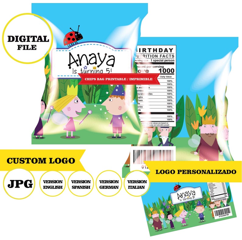 Ben Y Holly, Chips Bags, Archivos JPG En 300 Dpi, Alta Calidad De