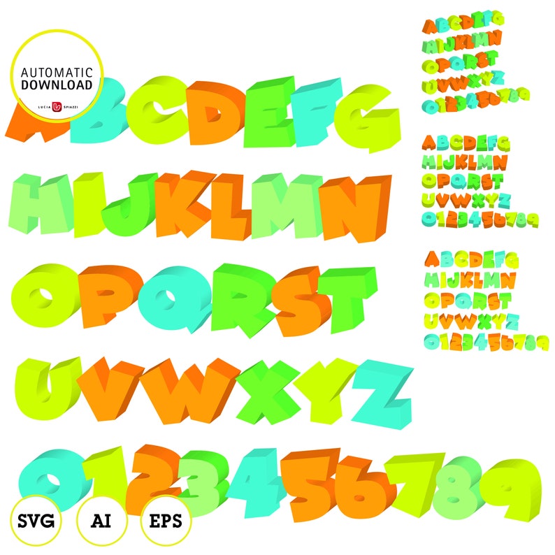 Download Paper Immediate Download 4 Different Perspective Ai Transparent Background Alphabet 3d Eps Vector Editable Svg Clipart 3d Paper Party Supplies