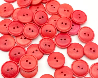 12 Tagua buttons Ø 20 mm blood orange