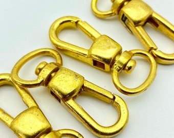 2 x gold carabiners 37 mm - rotatable