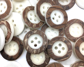 12 Tagua buttons Ø 15 mm- Undyed