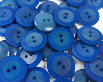 12 Tagua-Knöpfe Ø 20mm- Blau