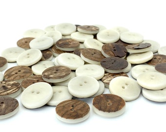 12 tagua buttons Ø 20 mm - undyed