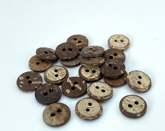 12 coconut buttons Ø 12 mm-undyed