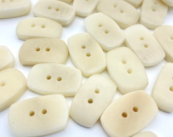 12 Tagua buttons approx. 13 mm x 20 mm - Undyed