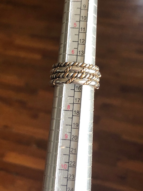 Silver rope stacking rings - image 3