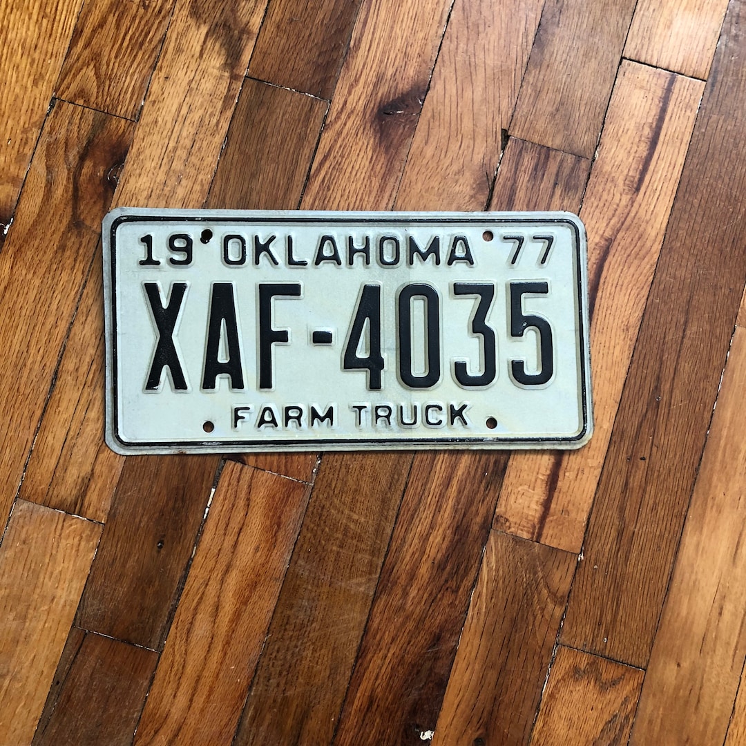 1977 Oklahoma Farm Truck License Plate Etsy