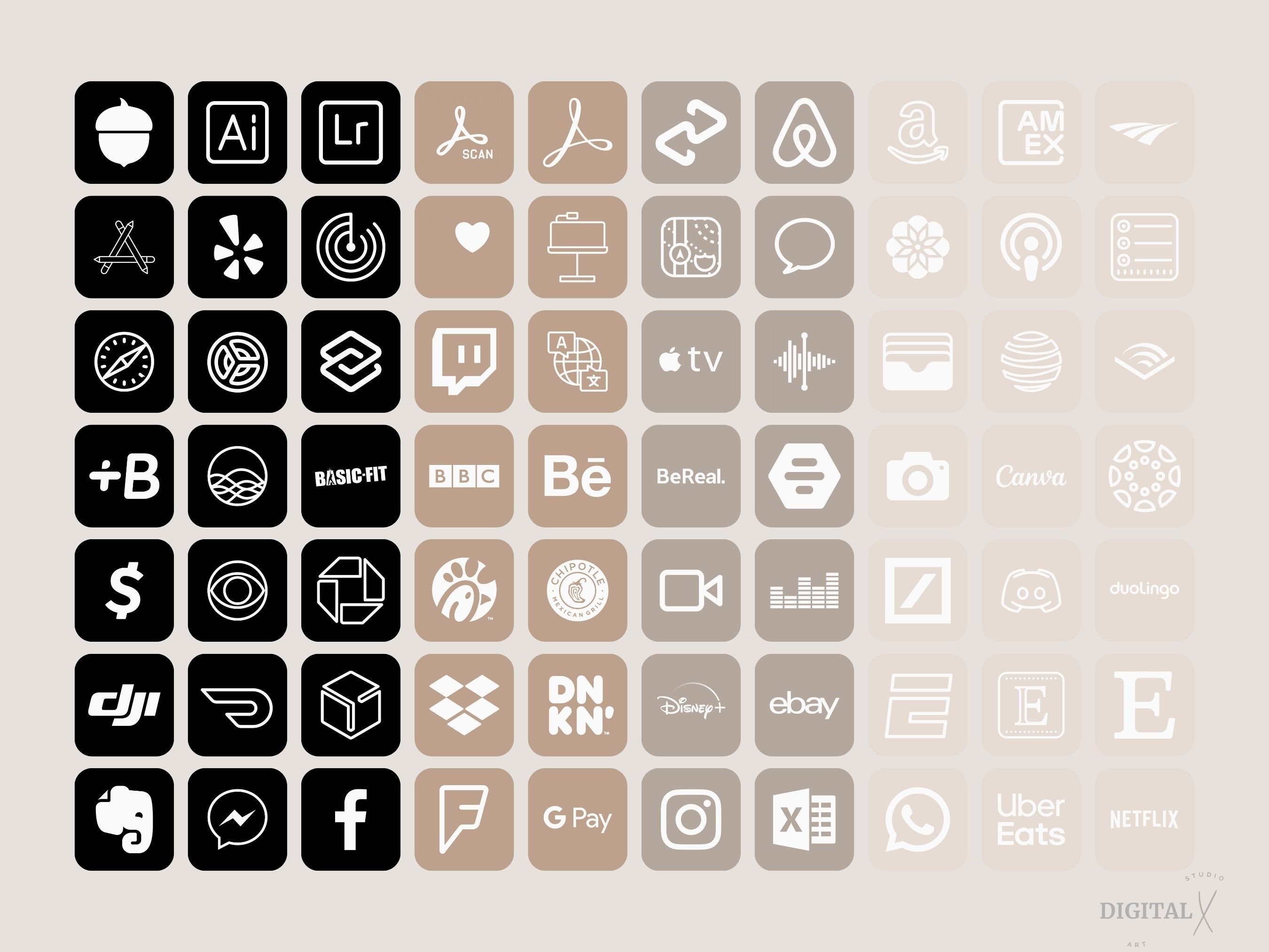B Apps Icon IOS iPhone App Icons Neutral Luxury, Beige App Icons, IOS 16 Beige ...
