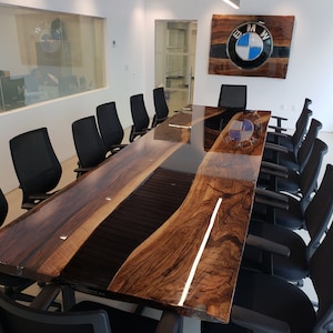 Live Edge Large Conference Table Epoxy River Table With Custom