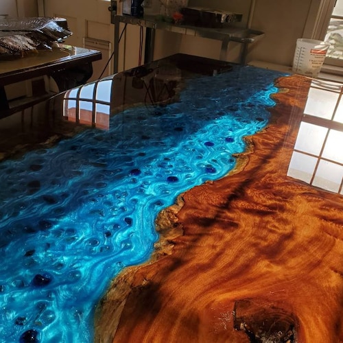 Live Edge Large Conference Table Epoxy River Table With - Etsy