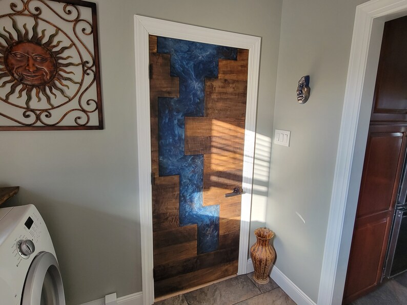 Custom Interior Door Solid Wood Door With Color Window Etsy