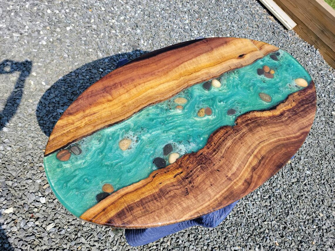 Epoxy Resin River Table Floating Wood Dining Table With Etsy