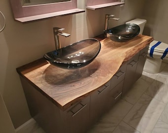 Custom Wood Vanity Top - Natural Edge Wood - Live Edge - Special Order